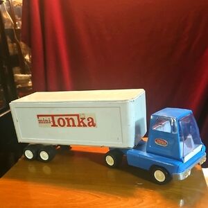 Vintage 1960 Tonka Blue and White Semi-Truck Toy